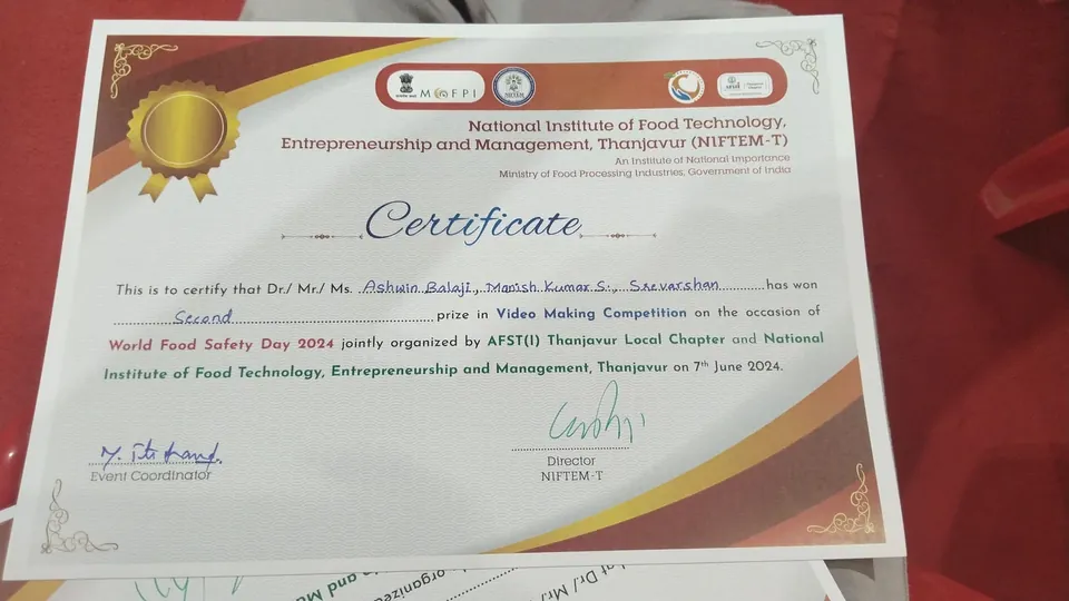 2nd Prize · Video Making Competition certificate